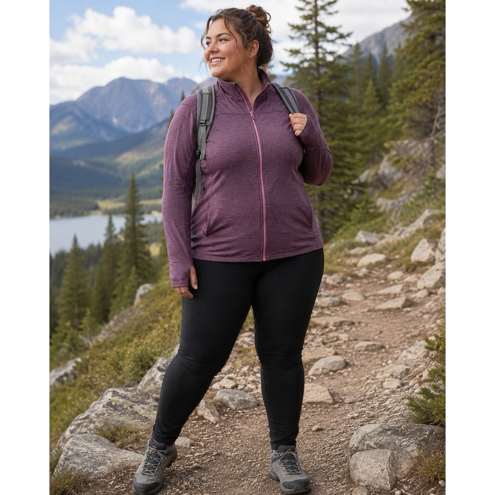 Duluth Trading Women's XXL Y2K Lightweight Active Zip Jacket Thumbholes Purple